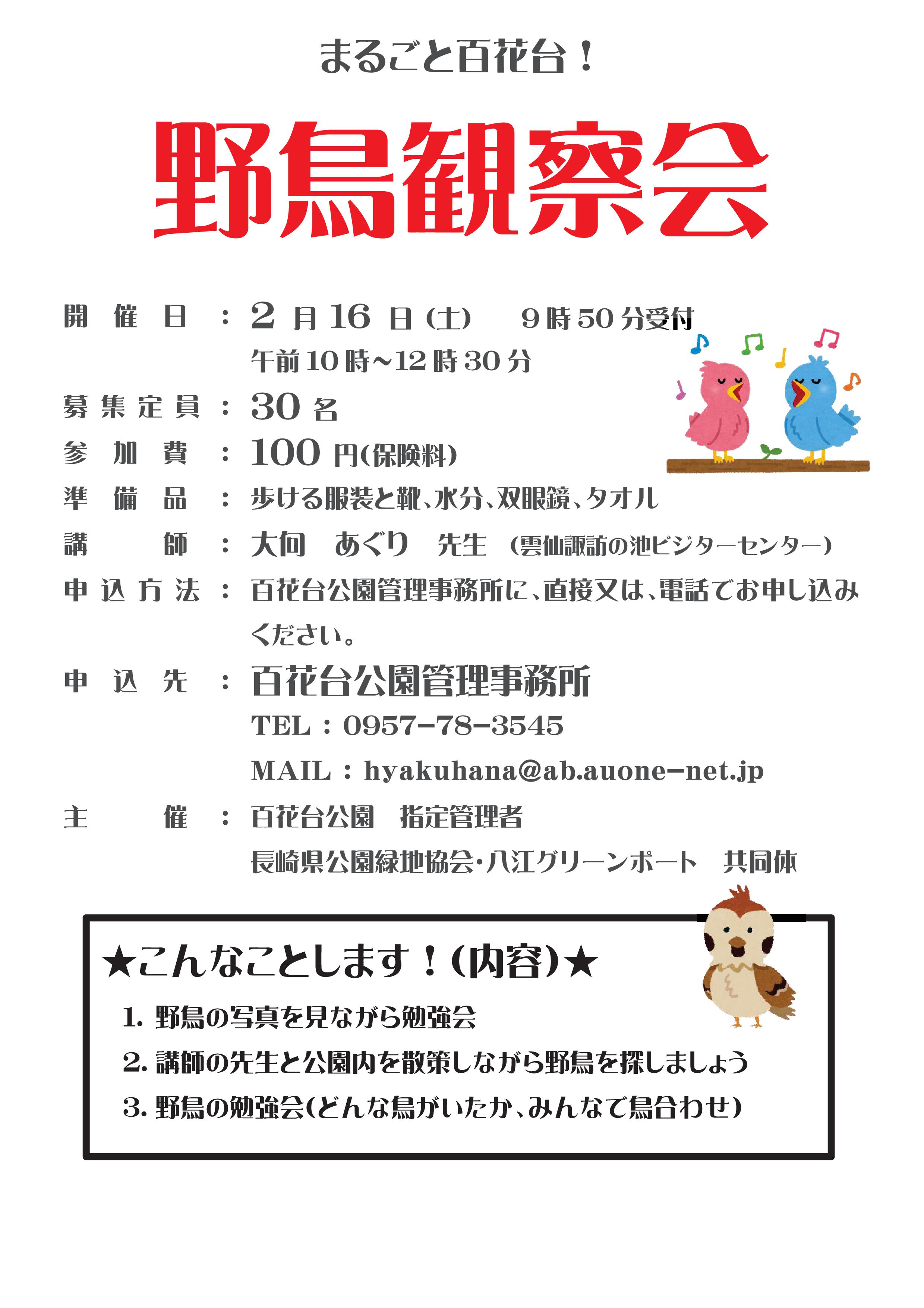 野鳥観察会チラシ