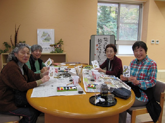 絵手紙作成風景